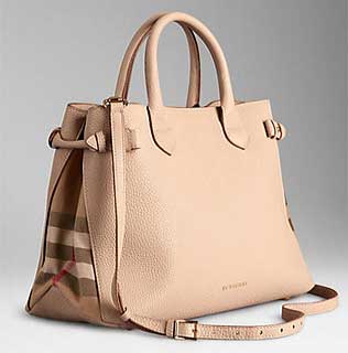 『バーバリー ミディアム・バナー・イン・レザー・アンド・ハウスチェック』 画像 