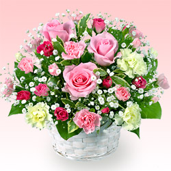 ピンクバラのアレンジメント・画像